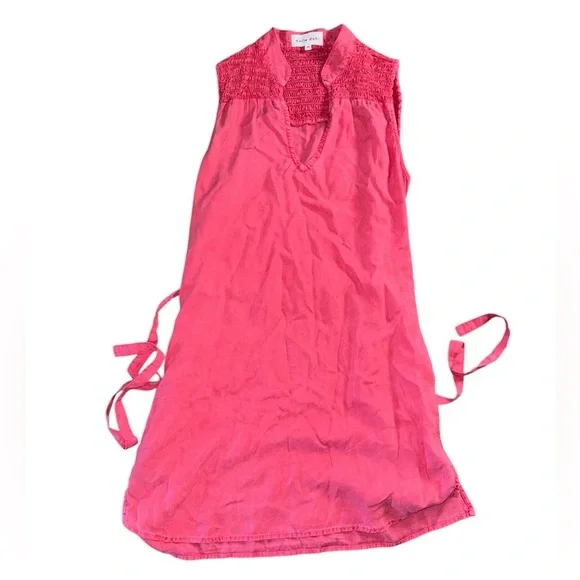 Bella Dahl Anthropologie Belted Mini Smock Dress Havana Pink Size XS Preppy Boho - Picture 2 of 11